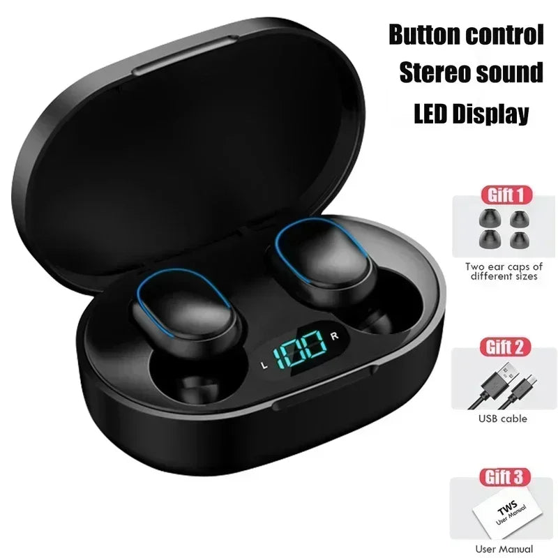 TWS Wireless Earphones Music Headset Bluetooth LED Display HiFi Earphone Waterproof S